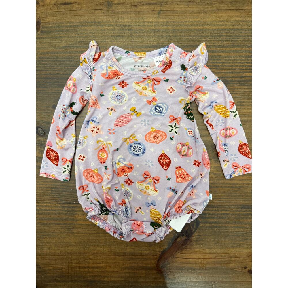 Posh Peanut Lavender Ornament Print Ruffled One-Piece
